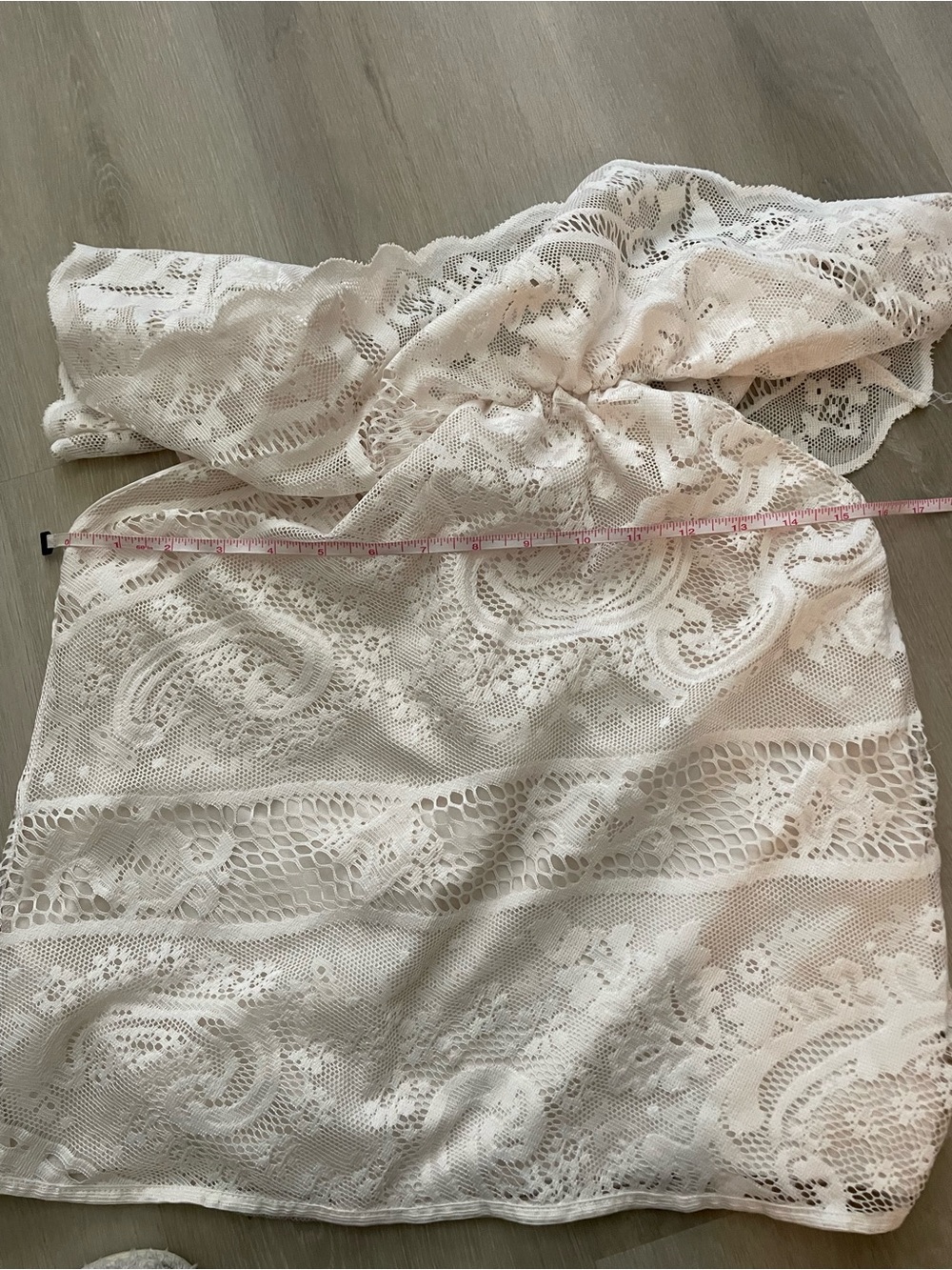 Lace Off-Shoulder Women’s Top in Cream - Picture 6 of 7